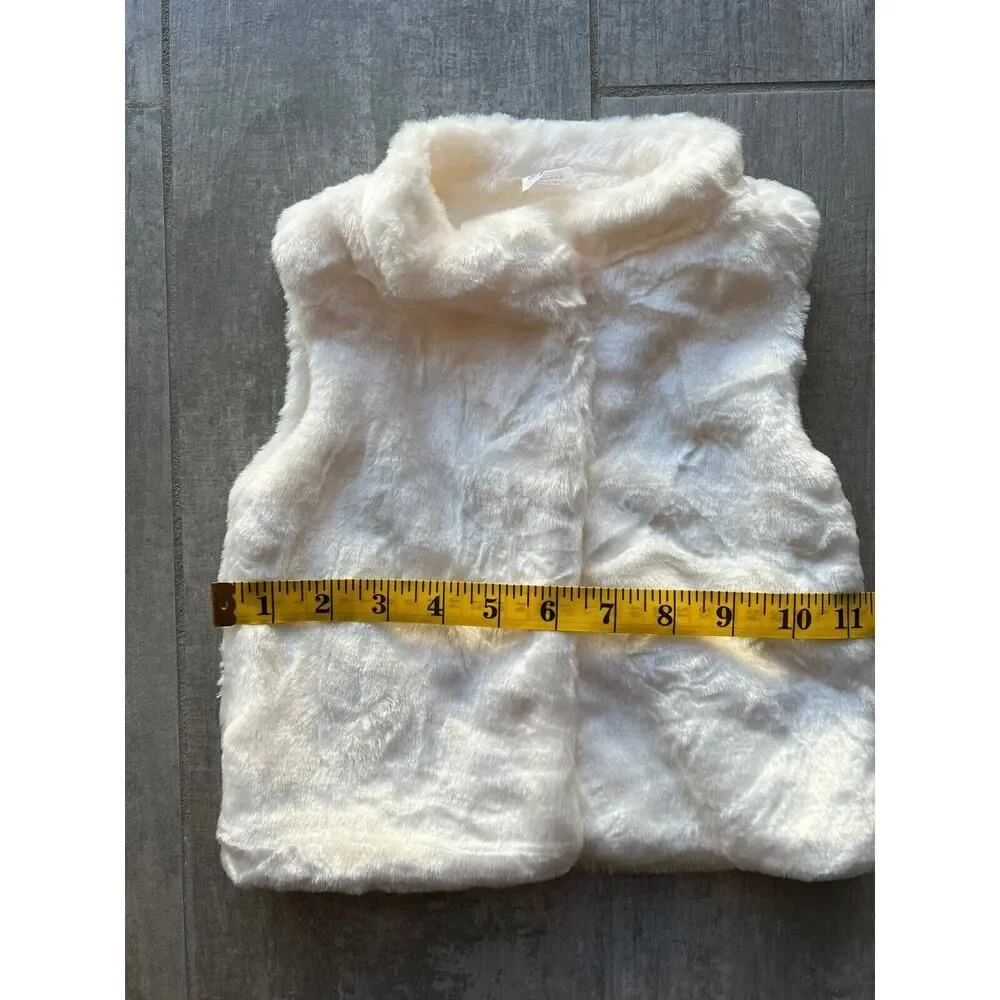 Baby Toddler Girl Faux Fur Vest Jacket White Holiday Party Winter Photo NEW 18 M